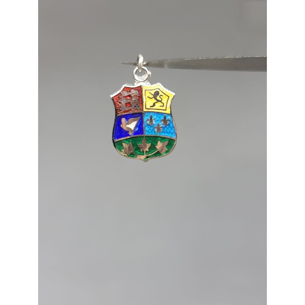 Prince Edward Island Canada Enameled Travel Shield Sterling Silver Charm by RM C